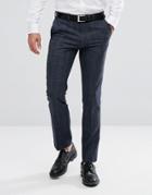 Moss London Skinny Smart Pant In Check - Navy