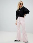 Nobody's Child Flared Pants In Cord - Pink