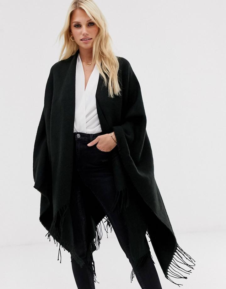 Asos Design Plain Cape In Black
