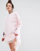 The Ragged Priest Dress In Gingham With Patches - Pink