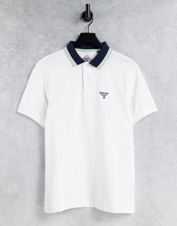 Barbour Beacon Bank Tipped Polo In White