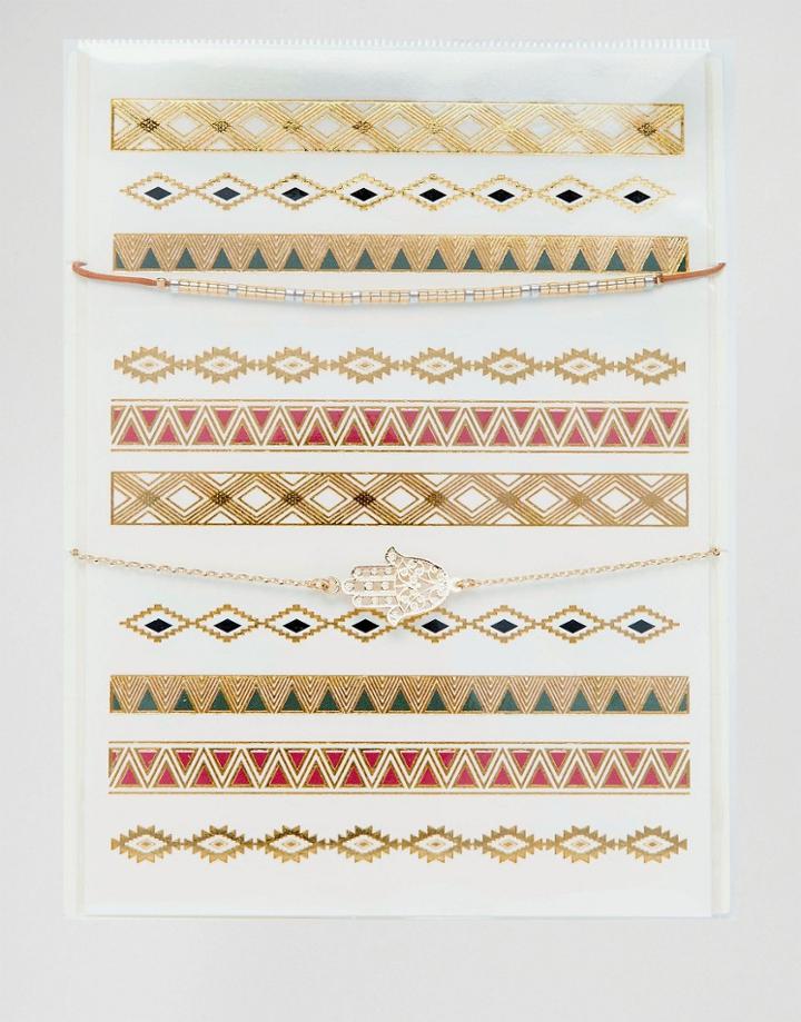 Orelia Tattoo & Bracelet Mulitpack - Multi
