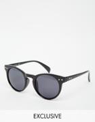 Jeepers Peepers Round Sunglasses In Black Smoke Exclusive To Asos - Black