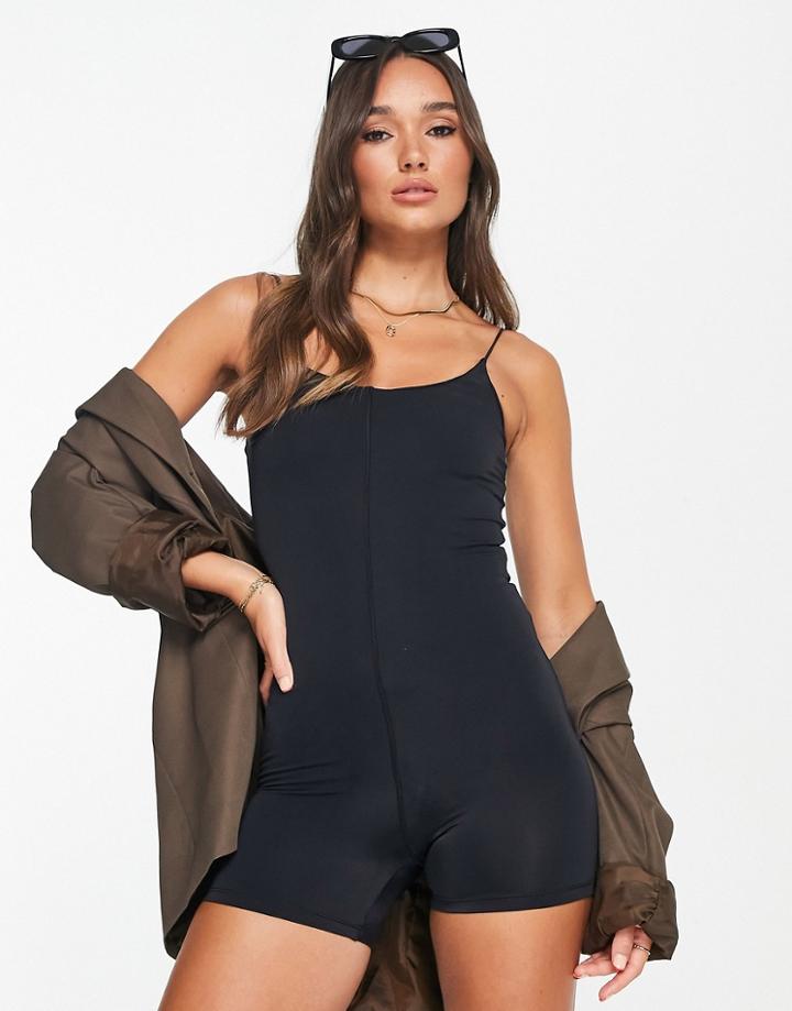River Island Unitard Romper In Black