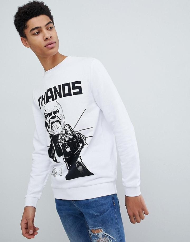 Asos Design Sweatshirt With Avengers Print - White