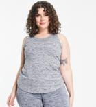 Asos 4505 Curve Tank Top With Open Back Detail In Heather-navy
