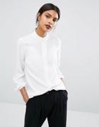 Y.a.s Mily Long Sleeve Ruffle Detail Collar Shirt - White