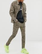 Cheap Monday Tight Skinny Jeans With Cheetah Print - Stone