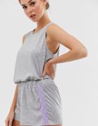 Asos Design Mix & Match Jersey Lace Trim Short-gray