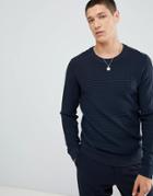 For Crew Neck Knitted Sweater In Blue - Blue
