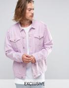 Reclaimed Vintage Oversized Denim Jacket In Overdye - Pink