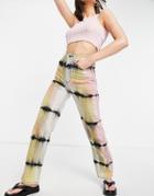 Topshop Tie Dye Jean In Multi Wash