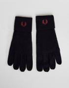 Fred Perry Logo Merino Wool Gloves Navy - Navy