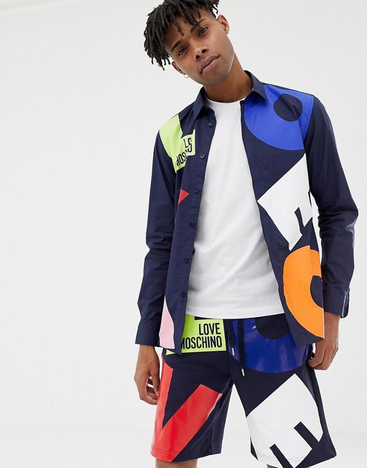 Love Moschino Allover Print Shirt - Navy