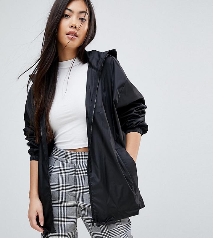 Asos Petite Rainwear Jacket With Fanny Pack - Black