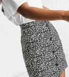 Asos Design Petite Mini Skirt With Side Button Detail In Animal Print-multi