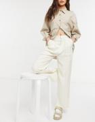 Cotton: On Drapey Wide Leg Pant In Cream-blues