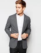 Selected Homme Jersey Blazer In Slim Fit - Charcoal
