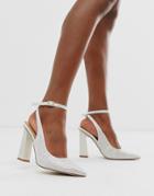 Asos Design Precious Premium Embellished High Heels-cream
