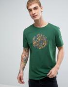 Pretty Green Paisley Logo T-shirt In Dark Green - Green