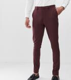 Asos Design Tall Super Skinny Suit Pants In Burgundy-red