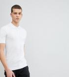 Asos Design Tall Knitted Muscle Fit Polo In White - White