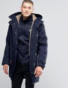 Adidas Originals Quilt Parka In Blue Ay9138 - Blue
