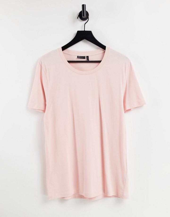 Asos Design T-shirt With Scoop Neck In Light Pink