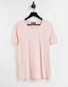 Asos Design T-shirt With Scoop Neck In Light Pink