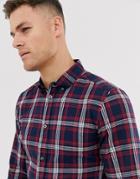 French Connection Cotton Check Shirt-navy