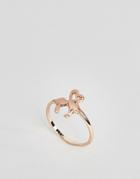 Asos Love Heart Flamingo Ring - Copper