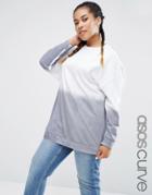 Asos Curve Oversized Sweat In Dip Dye - Multi
