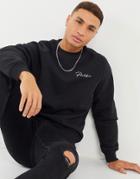 River Island Raglan Sweatshirt In Black