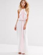 Butterfly By Matthew Williamson Strappy Emboridered Beach Dress - Cream