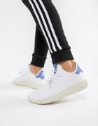 Adidas Originals Pharrell Hu Sneakers In White And Blue - White
