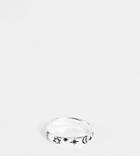 Asos Design Sterling Silver Band Ring With Celestial Design In Silver