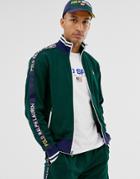 Polo Ralph Lauren Taped And Icon Logo Tricot Track Top In Green