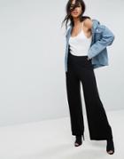Asos Design Jersey Basic Wide Leg Pants-black