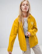 Herschel Voyage Packable Coach Jacket Back Logo Print In Yellow - Yellow