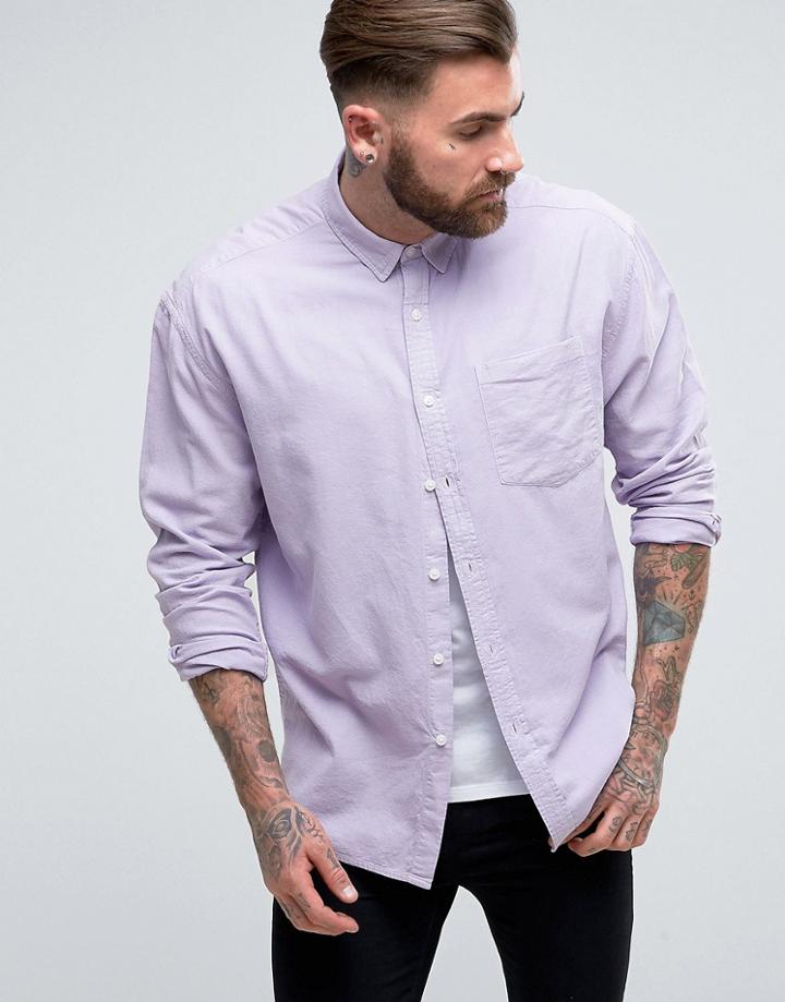 Asos Oversized Oxford In Lilac - Purple