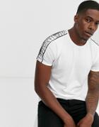 Brave Soul T-shirt With Snake Animal Tapping-white