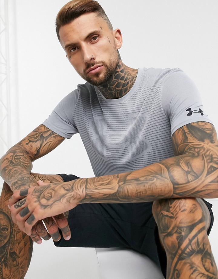 Under Armour Seamless Logo T-shirt In Gray-grey
