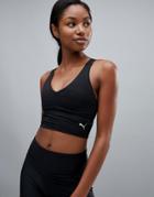 Puma Dance Crop Top With Back Detailling In Black - Black