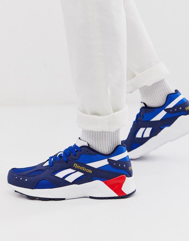 Reebok Aztrek Sneakers In Navy And White