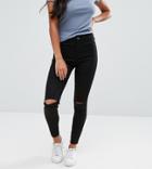 New Look Petite Disco Jeans In Black - Black