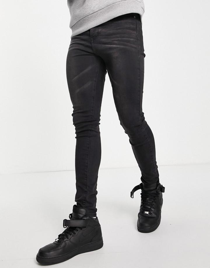 Sixth June Light Washed Denim Jeans In Gray