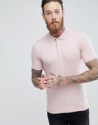 Farah Ben Slim Fit Knitted Polo In Pink - Pink