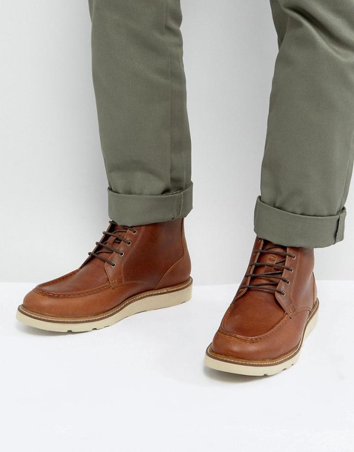 Dead Vintage Lace Up Boots In Brown Leather - Black