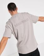 Mauvais Embossed Logo Back Print T-shirt In Taupe-grey