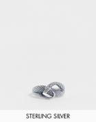 Asos Design Sterling Silver Ring With Wrap Around Snake Design - Silver